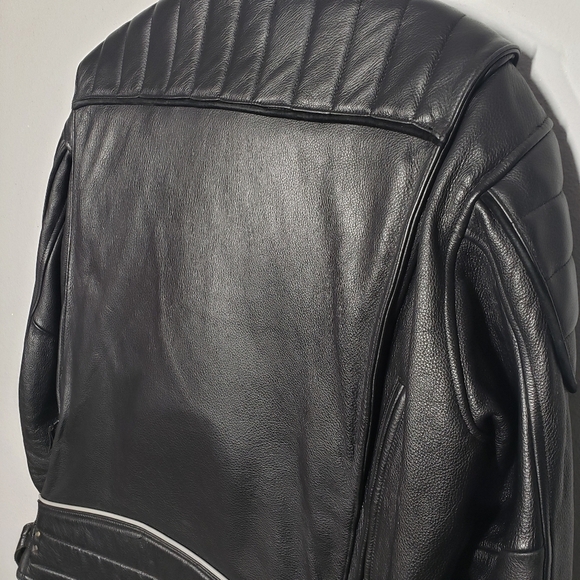 Power Trip Black Leather Motorcycle Jacket - Picture 10 of 12